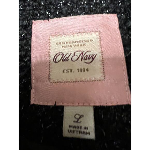 Old Navy Black Sparkly Dressy Cropped Jacket Women's Large - Picture 3 of 10